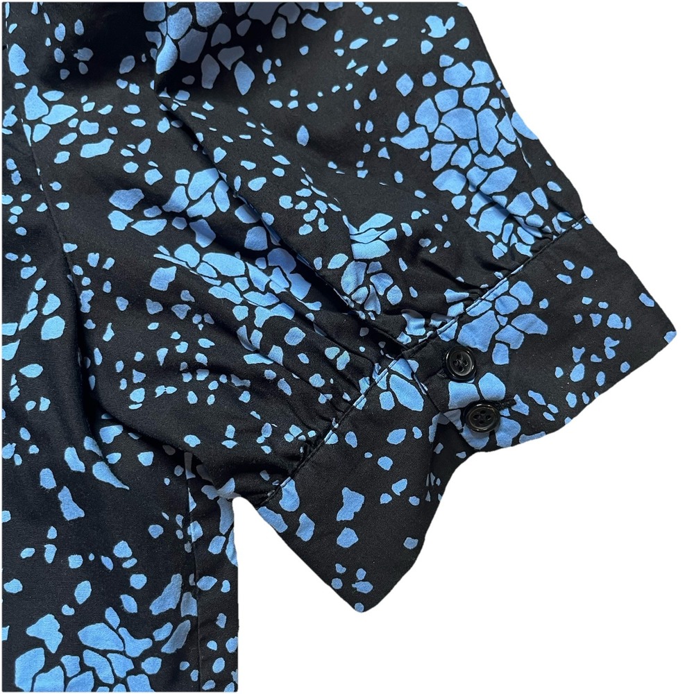 Who What Wear Floral Puff Sleeve Ruffled Collar Blouse XL 100% Cotton Office - Picture 6 of 8